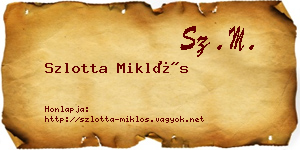 Szlotta Miklós névjegykártya