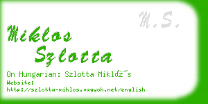 miklos szlotta business card